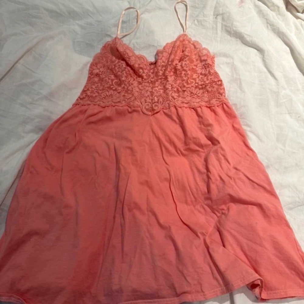 Victoria's Secret Coral Lace Slip Dress